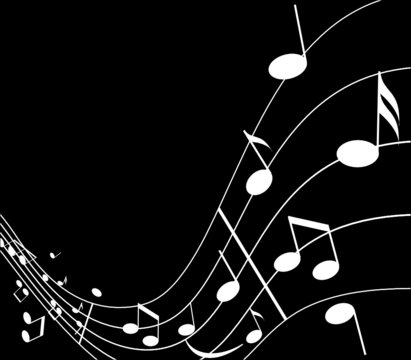 Illustration of background about music in black