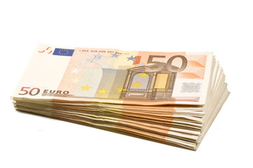 mazzo di banconote da 50 euro spostate