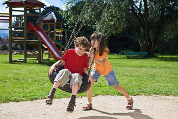 Kids having fun in park