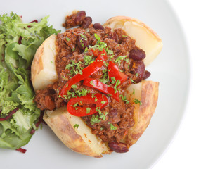 Jacket potato with chilli con carne