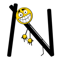 Happy Alphabet letter - N