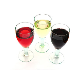 three glasses of wine