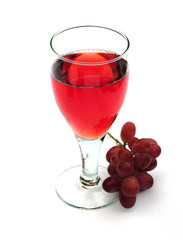 rose wine and red grapes