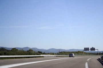 Fototapeta premium Car running on the highway