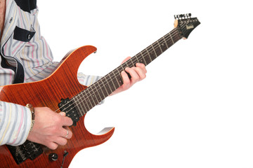 Obraz na płótnie Canvas Closeup hands with guitar