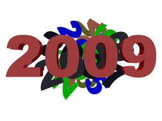 2009 with set of figures symbolizing 2000 - 2008