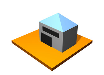 Warehouse Storage Building 3d Collection Series in Orange