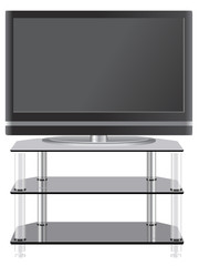 Flat Panel television on modern tv stand