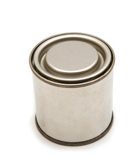 one tin on white background