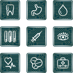 Medicine icons, electronics series