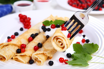 Pancakes with fruits