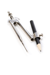 Metal Compass with white background