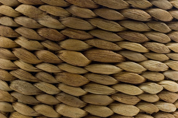 Hand-woven basket texture detail