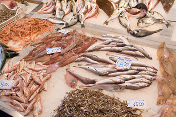 typical sicilian fish market, Italy