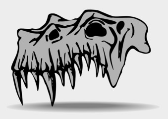 Skull of demon - isolated image