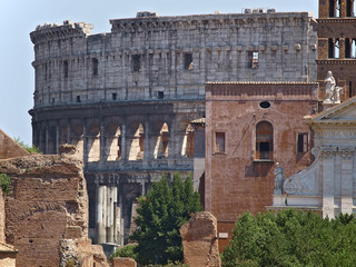 rom, die ewige stadt, kolosseum und forum romanum