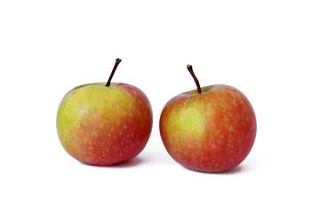 Two red apples isolated on a white background