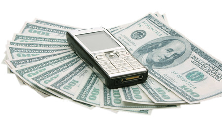 Cellular phone on dollars