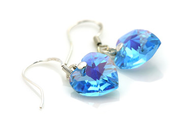 A pair of earrings isolated on white background.