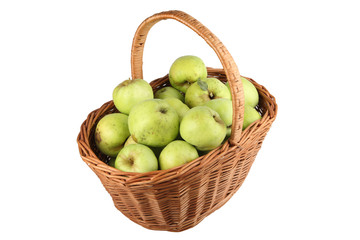 basket of green apples