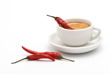 Spicy coffee with hot chili