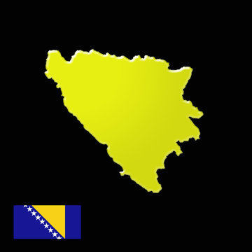 Carte et drapeau de la Bosnie