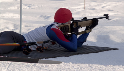 The women biatlon event on North Holiday in Murmansk