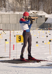 Man`s biatlon contest in Murmansk