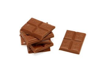 Black chocolate isolated on a white background