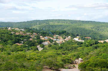 Fototapeta na wymiar Wieś Lençóis w lesie, Chapada Diamantina, Brazylia