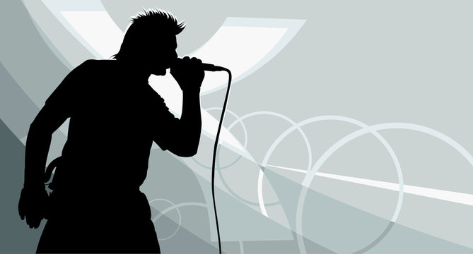 vector image of singer's silhouette