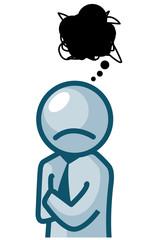 2d business man sad idea