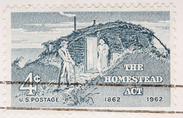 This is a Vintage 1962 Canceled US Stamp Homestead Act