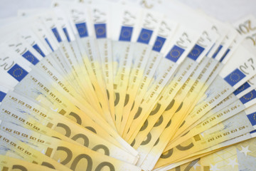 Fan of 200 euro notes
