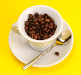 Cup of coffee beans