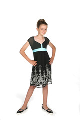 pretty young girl with her hands on her hips