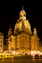 Fototapeta na wymiar Dresden at night. Frauenkirche view