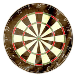 Darts board on a solid white background