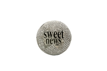 newspaper ball on white background