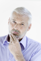 thinking handsome expressive senior