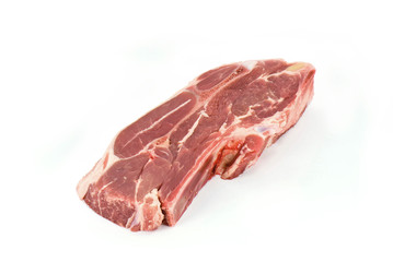 Lamb shoulder chop isolated on white background