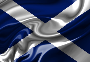 Obraz premium Scottish flag waving in the wind