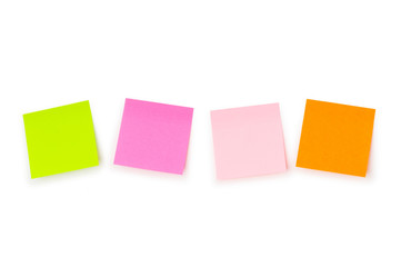 Reminder notes isolated on the white board