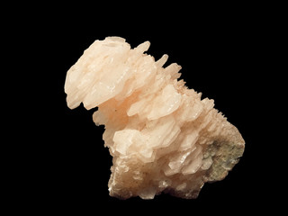 Crystals of caltsit isolated on a black background