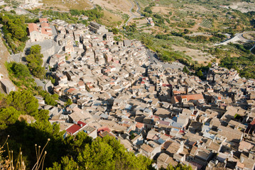 aerial view roof of old Calatabellotta village