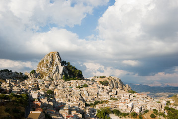 rock and village of Caltabellotta