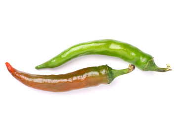 chili peppers isolated on white background