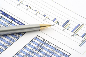 Close up of a business report