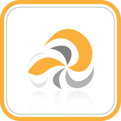 Vector abstract internet icon. Orange set. Simply change.