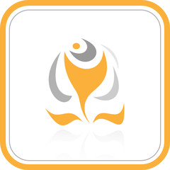 Vector abstract internet icon. Orange set. Simply change.